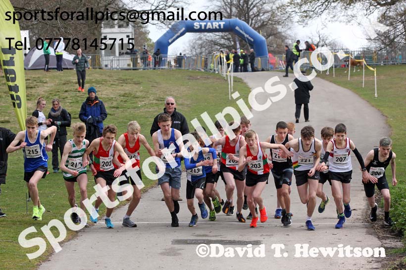 Boys under-15s 2019 ERRA 5k Road Race, Sutton Coldfield. Photo:  David T. Hewitson/Sports for All Pics
